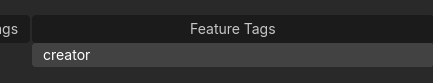 Feature Tags to creator