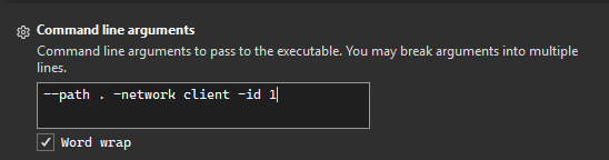 Set command line arguments