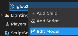 Edit model option