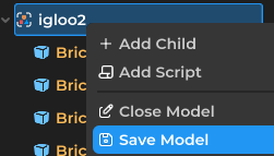 Save model option