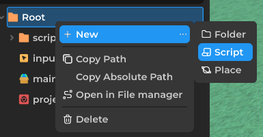 New script option