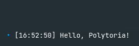 Output window showing Hello Kryndora